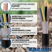 EBROM NYY-J Erdkabel 4x6mm² Schwarz
