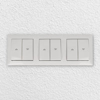 EBROM SET IDEE: BUSCH JÄGER 3 x Jalousieschalter Rolladenschalter 2000/4 US (2000/4US) Balance Si alpinweiß glänzend Komplettset mit Aufdruck Pfeil auf/ab + EBROM Phasenprüfer zur Montage
