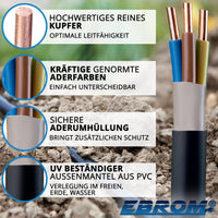 EBROM NYY-J Erdkabel 3x10mm² Schwarz