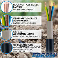 EBROM NYY-J Erdkabel 3x2,5mm² Schwarz