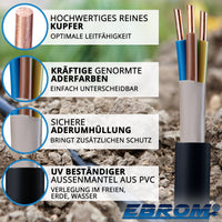 EBROM NYY-J Erdkabel 3x6mm² Schwarz