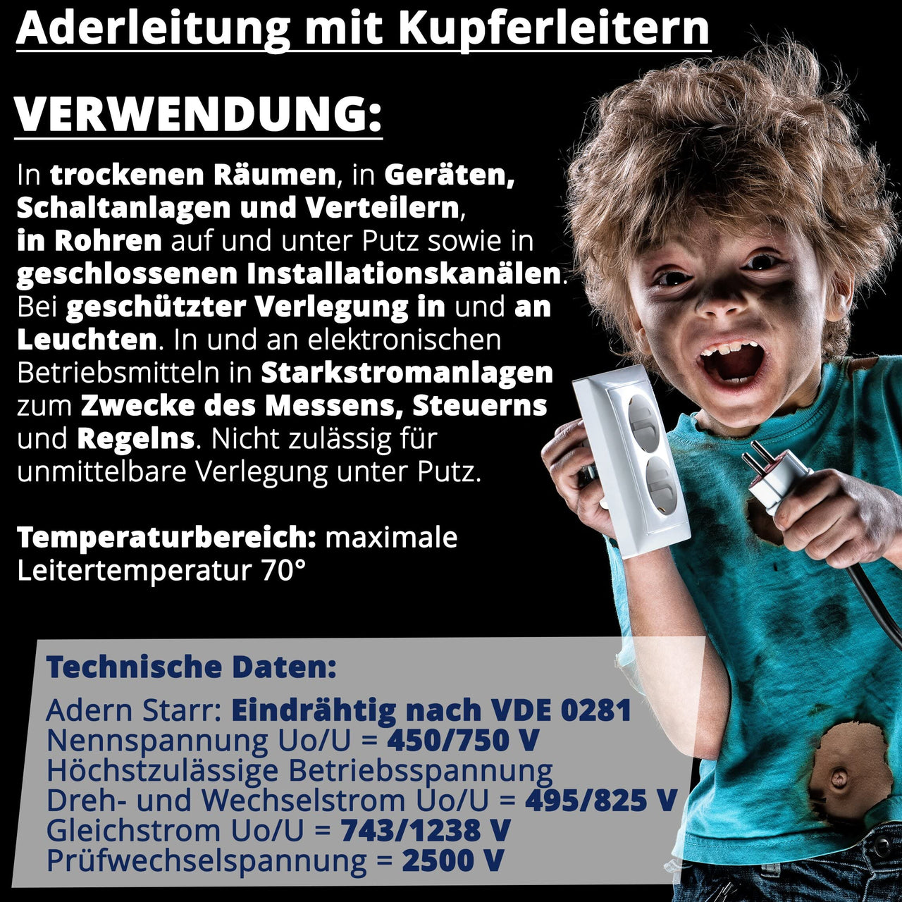EBROM H07V-U Aderleitung starr 6mm² Hellblau