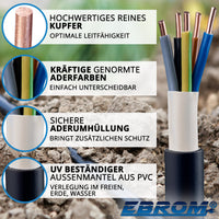 EBROM NYY-J Erdkabel 5x4mm² Schwarz