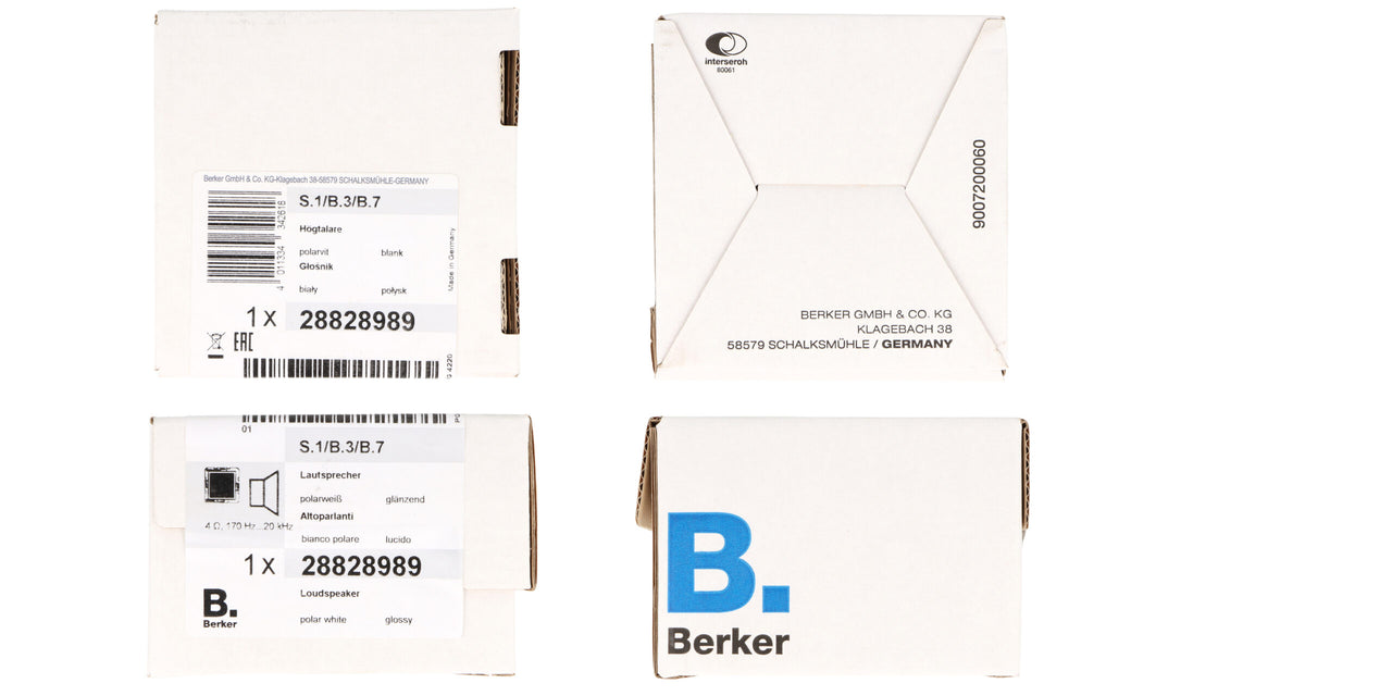 BERKER Unterputz DAB+ Radio 29848989 und Lautsprecher polarweiß glänzend mit 2fach Rahmen Berker 10128989 inkl. EBROM Phasenprüfer zur Montage der Geräte