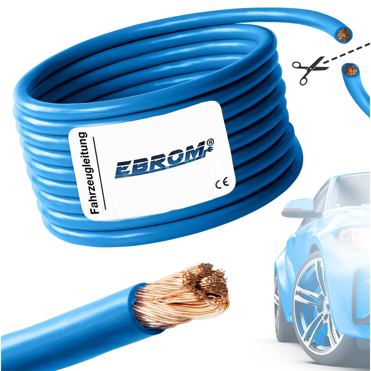 EBROM FLRY Fahrzeugleitung 0,75mm² Blau