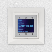 BERKER Unterputz DAB+ und Bluetooth Radio 30848989 polarweiß glänzend mit 1fach Rahmen Berker 10118989 inkl. EBROM Phasenprüfer zur Montage des Geräts