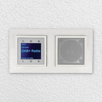 BERKER Unterputz DAB+ Radio 29848989 und Lautsprecher polarweiß glänzend mit 2fach Rahmen Berker 10128989 inkl. EBROM Phasenprüfer zur Montage der Geräte