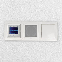 BERKER Unterputz DAB+ Radio 29848989, Lautsprecher und Taster / Tastschalter 5031 - polarweiß glänzend mit 3fach Rahmen Berker 10138989 inkl. EBROM Phasenprüfer zur Montage der Geräte