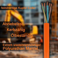 EBROM H07BQ-F PUR Baustellenkabel 5x2,5mm² Orange