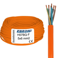 EBROM H07BQ-F PUR Baustellenkabel 5x6mm² Orange