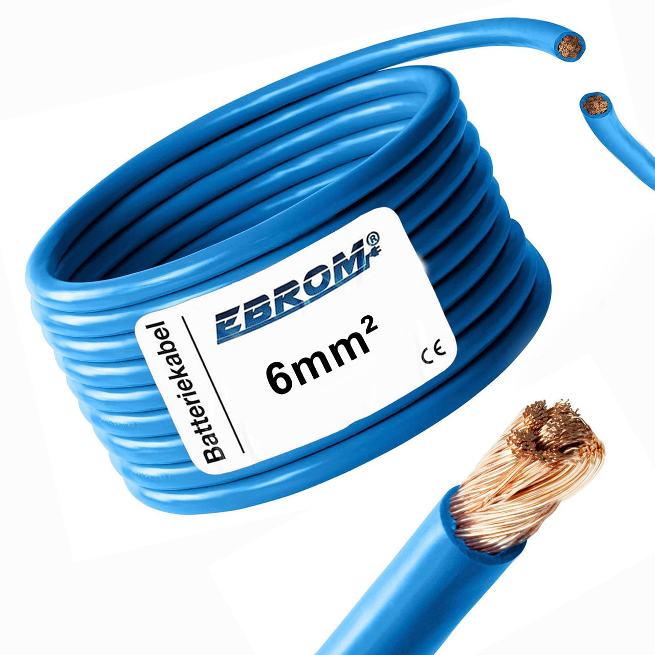 EBROM H07V-K Aderleitung flexibel 6mm² Blau – Position 1